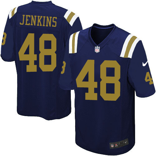 Youth Elite Jordan Jenkins Nike Jersey Navy Blue Alternate - #48 NFL New York Jets